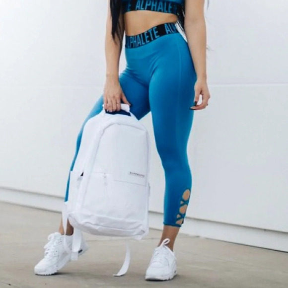 Alphalete Cross Set Blue Cropped Legging - Picture 1 of 9